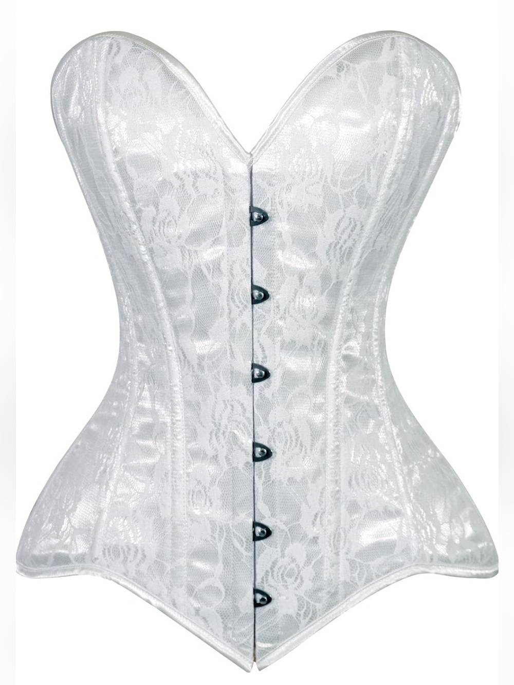 NWT Daisy Corsets Women's White Lace Overbust Corset Bustier Top Lingerie Sz L